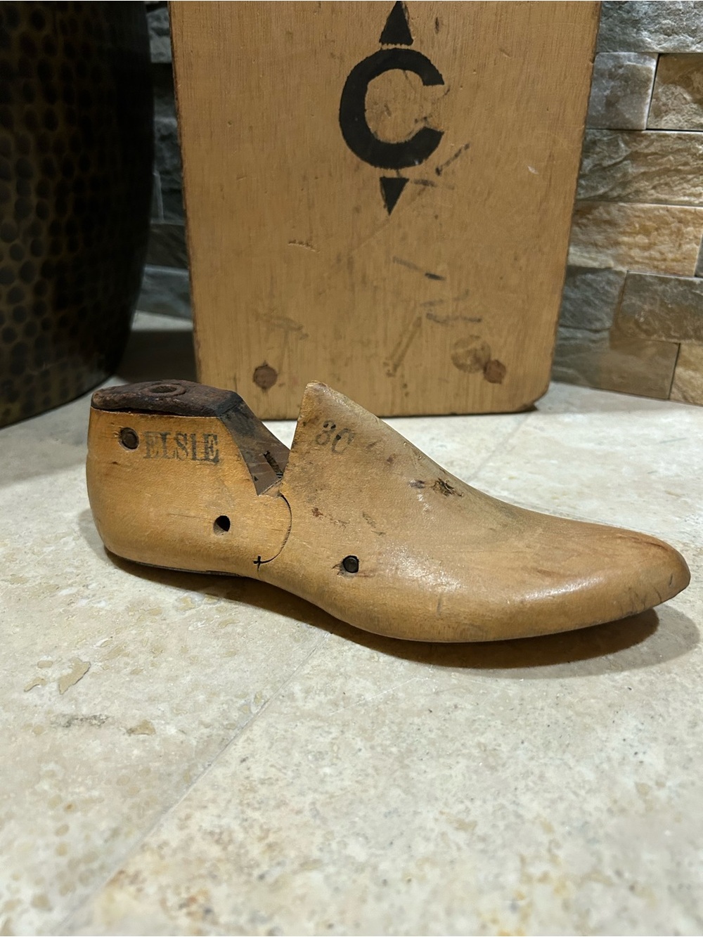 Antique ELISE Wooden Shoe Last Cobbler Form #30